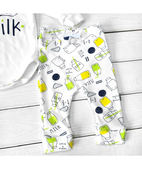 Дитячий костюм боді зі штанами But First Milk  Dexter`s  Молочний;Жовтий 957  86 см (d957млк-ж)