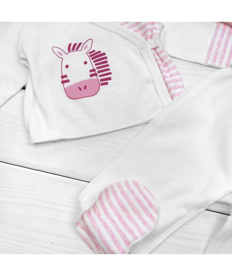 Set of 3 in 1 Debrik maternity hospital for newborn Malena White; Pink 977 62 cm (d977-3zr-rv)