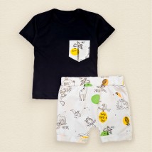 Летний комплект футболка шорты Zoo  Dexter`s  Черный;Белый 152  74 см (d152зо-чн)