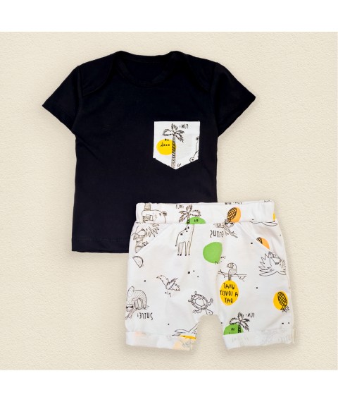Літній комплект футболка шорти Zoo  Dexter`s  Чорний;Білий 152  80 см (d152зо-чн)