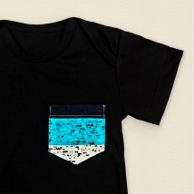 Комплект шорты футболка для мальчика Stripes  Dexter`s  Черный;Голубой;Белый d152пл-чн  86 см (d152пл-чн)