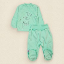 Sleeve shirt set for newborns Dexter`s Bunnies Menthol 988 56 cm (d988/4mt)