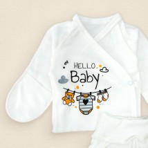 Комплект для новорожденного из интерлока распашонка ползунки Hello Baby  Dexter`s  Молочный 977  62 см (d977-2х-мл)