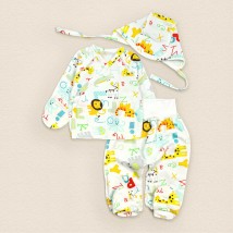 Набор для малыша распашонка ползунки и чепчик Алфавит  Dexter`s  Молочный;Желтый 387  56 см (d387абт)