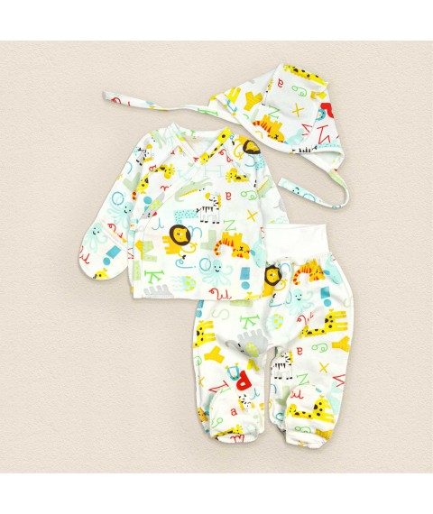 Set for a baby, a shirt, rompers and a cap Alphabet Dexter`s Milk; Yellow 387 56 cm (d387абт)