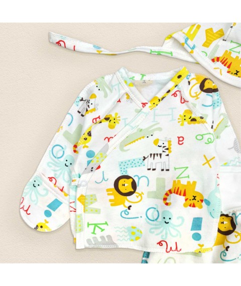 Набір для малюка сорочечка повзунки і чепчик Алфавіт  Dexter`s  Молочний;Жовтий 387  56 см (d387абт)