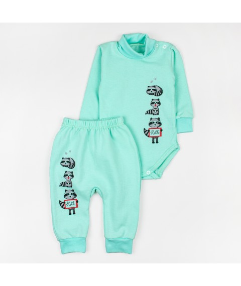Набір кольору ментол для дитини боді та штани від трьох місяців Єнотики  Dexter`s  Ментол 307е-мт  68 см (307е-мт)