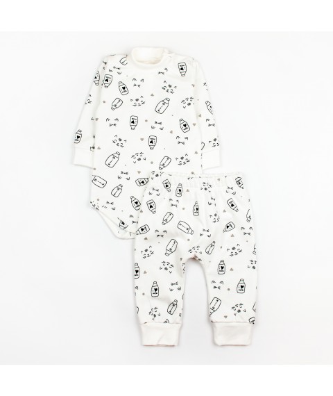 Комплектик для малюків від трьох місяців Milk боді та штани  Dexter`s  Білий 307млк-мл  74 см (307млк-мл)
