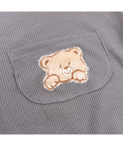 Футболка и шорты на лето из вафельной ткани Bear  Dexter`s  Серый d155вф-ср  86 см (d155вф-ср)