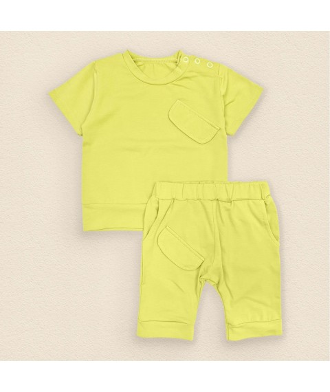 Set for summer t-shirt and shorts Vegie Dexter`s Green d1-40 86 cm (d1-40ol)