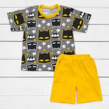 Комплект для мальчика с футболкой и шортами Бэтмен  Dexter`s  Серый;Оранжевый d128бм-ор  110 см (d128бм-ор)