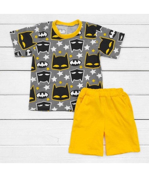 Комплект для мальчика с футболкой и шортами Бэтмен  Dexter`s  Серый;Оранжевый 128  128 см (d128бм-ор)