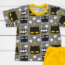 Комплект для мальчика с футболкой и шортами Бэтмен  Dexter`s  Серый;Оранжевый d128бм-ор  110 см (d128бм-ор)