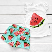 T-shirt and shorts-skirt with print Watermelon Dexter`s White; Blue d127a-gb 86 cm (d127a-gb)