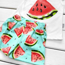 T-shirt and shorts-skirt with print Watermelon Dexter`s White; Blue d127a-gb 98 cm (d127a-gb)