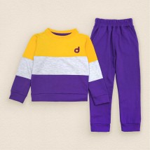 Children's three-color suit with Dexter's embroidery Violet; Yellow 310 110 cm (d310дкс-ф)