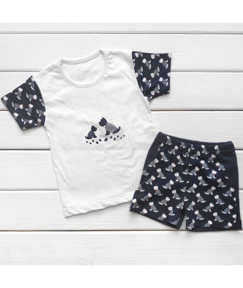 Set for boy Dog t-shirt and shorts Malena Blue; White 950 110 cm (950)