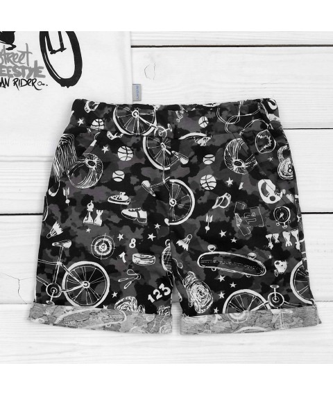 Boy's set BMX t-shirt and shorts Dexter`s White; Black 128 122 cm (d128bmx-b)