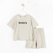 Комплект футболка и шорты с вышивкой Dexters  Dexter`s  Бежевый d2301-1  122 см (d2301-1)