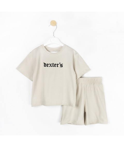 Комплект футболка и шорты с вышивкой Dexters  Dexter`s  Бежевый d2301-1  110 см (d2301-1)
