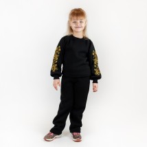 Лаконічний костюм для дівчинки світшот з вишивкою та кюлоти weaving flowers  Dexter`s  Чорний d2167-2  146 см (d2167-2)