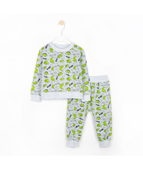 Dino suit for boy made of Dexter`s two-thread fabric Gray 210 134 cm (d210-1)