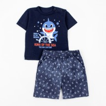 Комплект для мальчика шорты футболка Акуленок  Dexter`s  Темно-синий 152  80 см (d152ак)