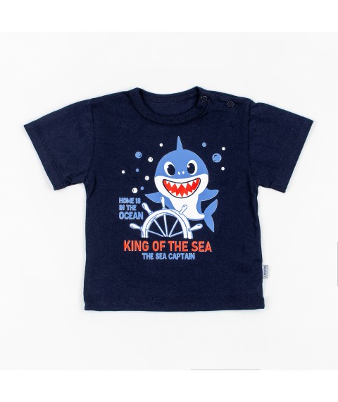 Boy's set, shorts, t-shirt Dexter`s shark Dark blue 152 74 cm (d152ak)