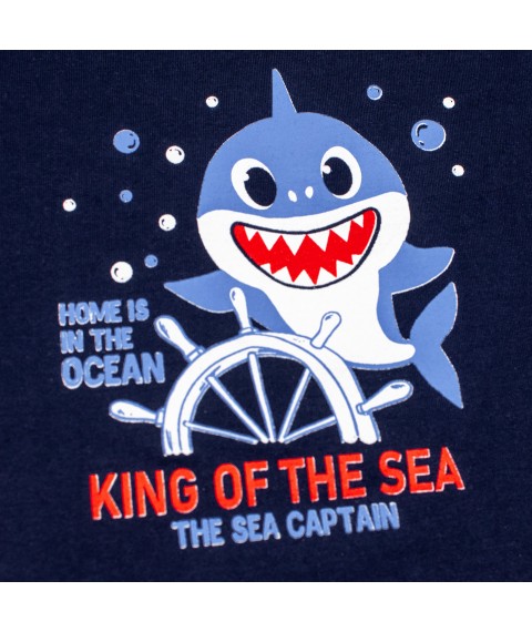 Boy's set, shorts, t-shirt Dexter`s shark Dark blue 152 80 cm (d152ak)