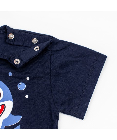 Boy's set, shorts, t-shirt Dexter`s shark Dark blue 152 80 cm (d152ak)