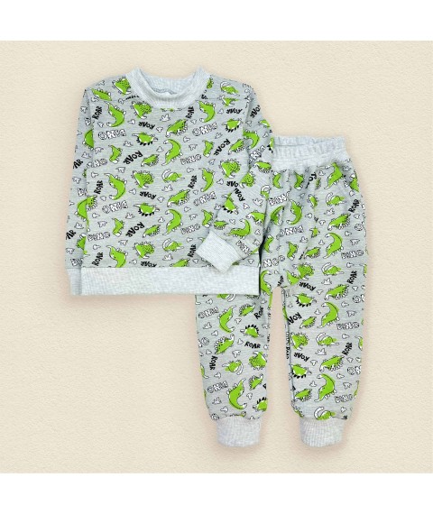 Dino suit for boy made of Dexter`s two-thread fabric Gray 210 134 cm (d210-1)