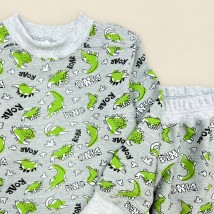 Dino suit for boy made of Dexter`s two-thread fabric Gray 210 98 cm (d210-1)