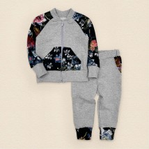 Flowery Dexter`s zippered children's suit Gray; Blue 21-05 104 cm (21-05-1)