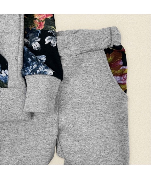 Flowery Dexter`s zippered children's suit Gray; Blue 21-05 92 cm (21-05-1)