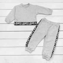 Спортивный костюм детский с укороченным свитшотом Love Love Love  Dexter`s  Серый 308  86 см (d308лв-ср)