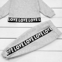 Children's sports suit with short sweatshirt Love Love Love Dexter`s Gray 308 98 cm (d308лв-ср)