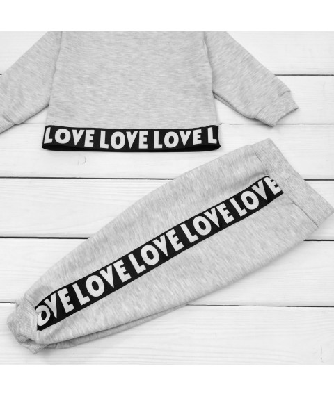 Children's sports suit with short sweatshirt Love Love Love Dexter`s Gray 308 110 cm (d308лв-ср)