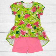 SummerTime Dexter`s Tunic with asymmetric hem and shorts Green;Pink 140 110 cm (d140ar-nv)