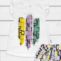 T-shirt with shorts for girls Letter Dexter`s White; Purple d127bq 110 cm (d127bq)