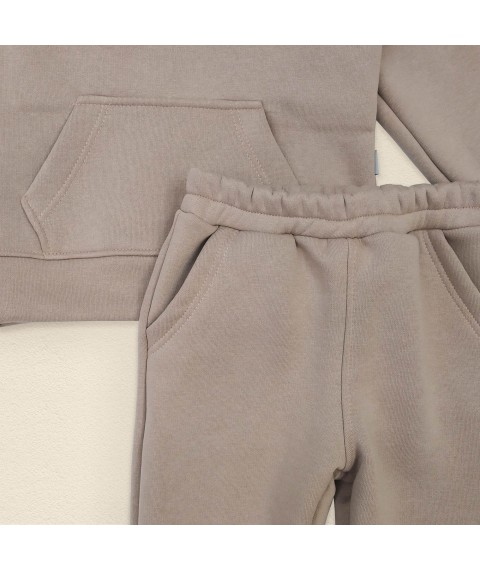 Дитячий теплий костюм на флісі худі та штани Beige  Dexter`s  Бежевий 2147  128 см (d2147-12-1)