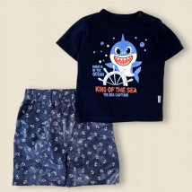 Комплект для хлопчика шорти футболка Акуленок  Dexter`s  Темно-синій 152  74 см (d152ак)