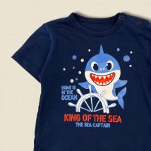 Boy's set, shorts, t-shirt Dexter`s shark Dark blue 152 86 cm (d152ak)