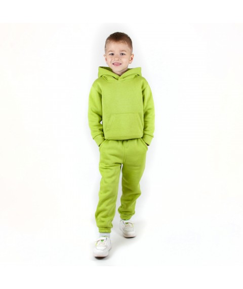 Child's Warm Fleece Hoodie and Pants Lime Dexter`s Green 2147 140 cm (d2147-8-1)