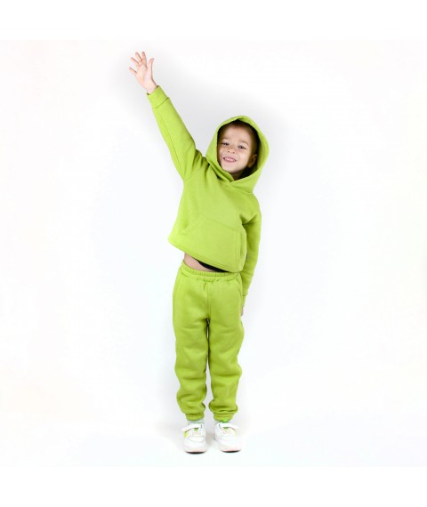 Child's Warm Fleece Hoodie and Pants Lime Dexter`s Green 2147 140 cm (d2147-8-1)