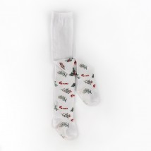 Колготки для дівчинки з антиковзким покриттям із святковим принтом Christmas  Dexter`s  Білий 68765  74 см (68765)