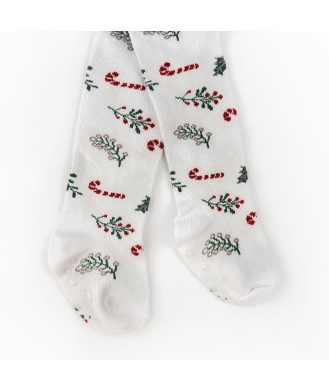 Колготки для девочки с антискользящим покрытием Christmas  Dexter`s  Белый 68765  74 см (68765)