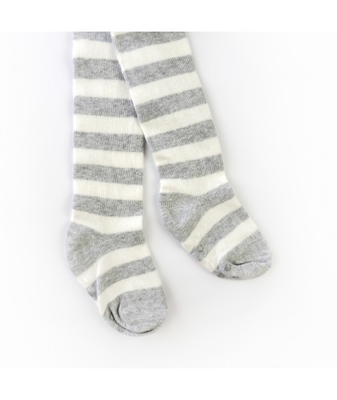 Колготки детские с антискользящим покрытием Gray Stripes  Dexter`s  Серый; Молочный 68792  74 см (68792)