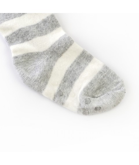 Колготки детские с антискользящим покрытием Gray Stripes  Dexter`s  Серый; Молочный 68792  74 см (68792)