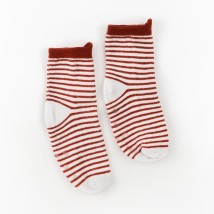 Шкарпетки дитячі в полоску з антиковзким покриттям Red Strip  Dexter`s  Білий; Червоний 68706  3-12м (68706)
