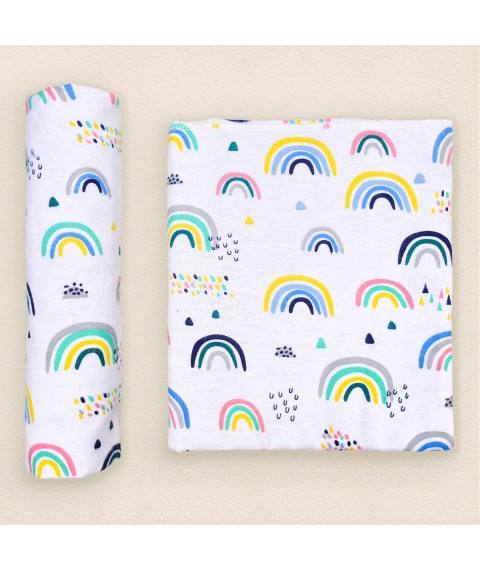 Фланелева пелюшка для новонароджених Rainbow  Dexter`s  Білий;Різнокольоровий 202  90-100см (d202рд)